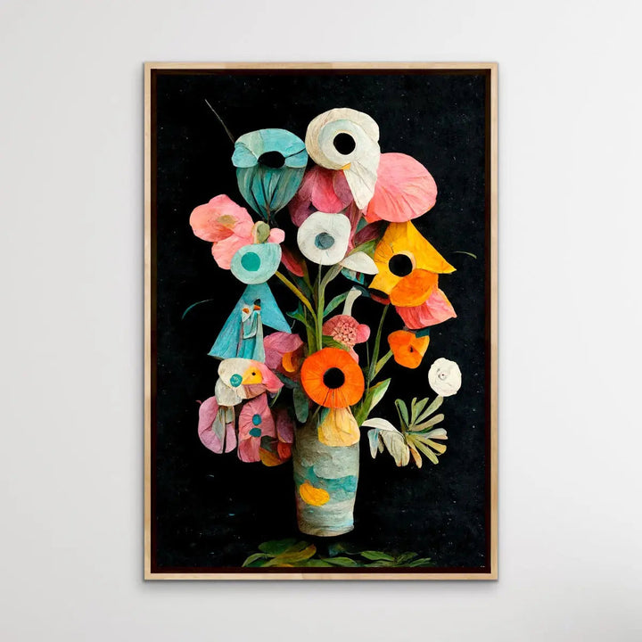 Les Fleurs - Colourful Floral Illustration by TreeChild Available as a Canvas or Paper Print I Heart Wall Art Australia 