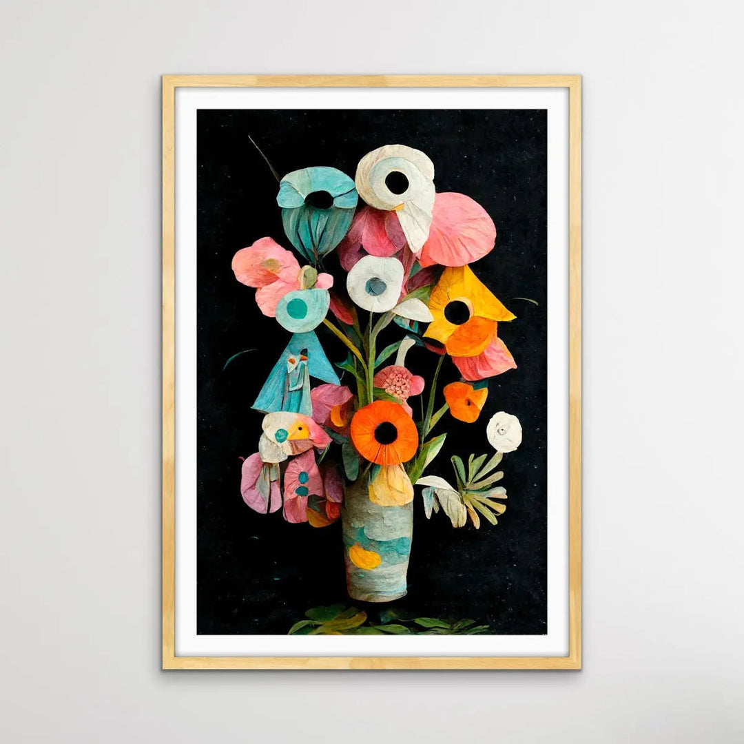 Les Fleurs - Colourful Floral Illustration by TreeChild Available as a Canvas or Paper Print I Heart Wall Art Australia 