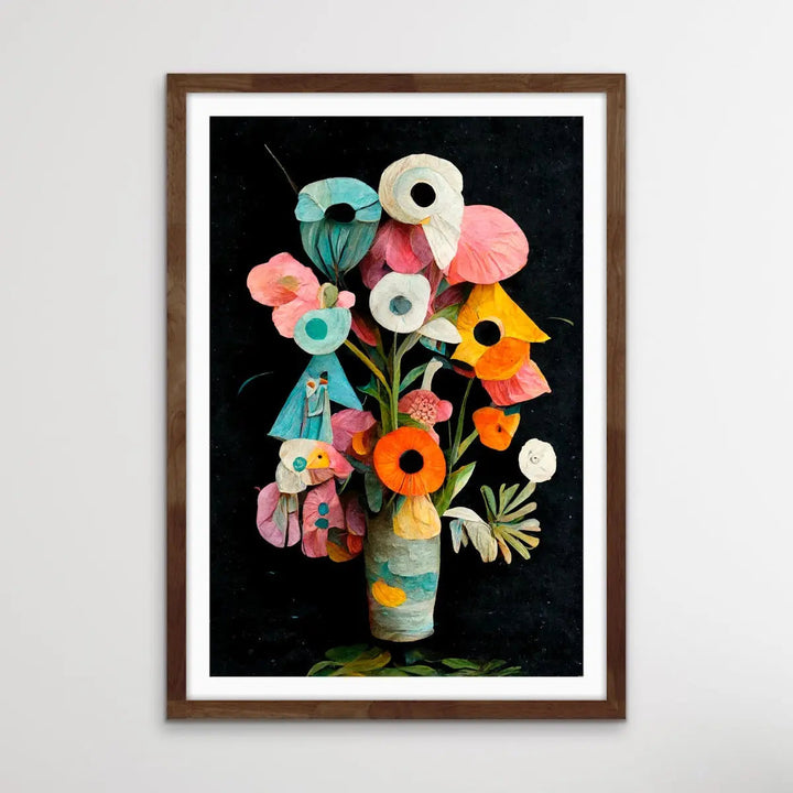 Les Fleurs - Colourful Floral Illustration by TreeChild Available as a Canvas or Paper Print I Heart Wall Art Australia 