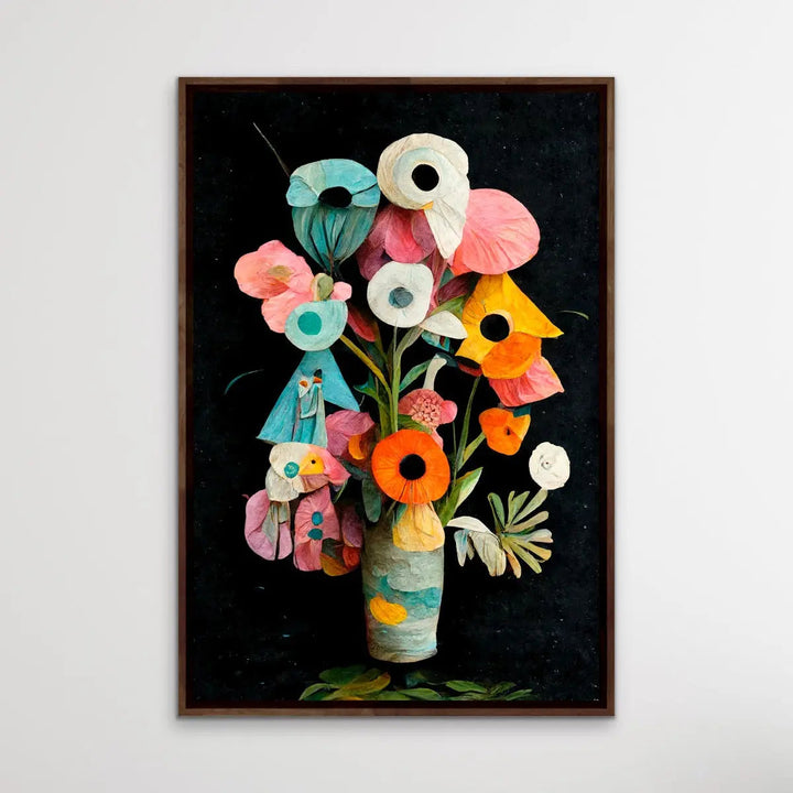 Les Fleurs - Colourful Floral Illustration by TreeChild Available as a Canvas or Paper Print I Heart Wall Art Australia 