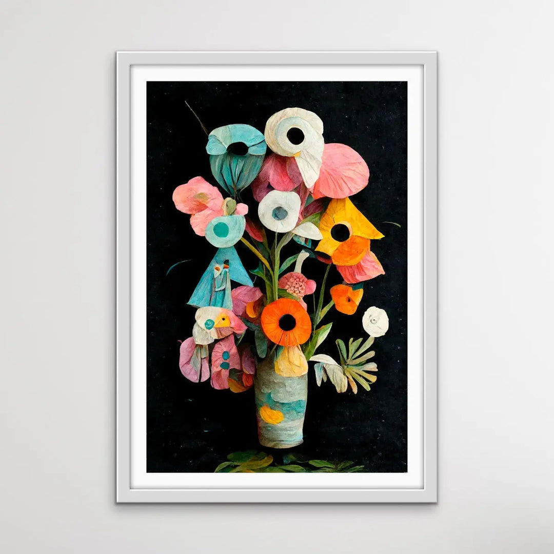 Les Fleurs - Colourful Floral Illustration by TreeChild Available as a Canvas or Paper Print I Heart Wall Art Australia 