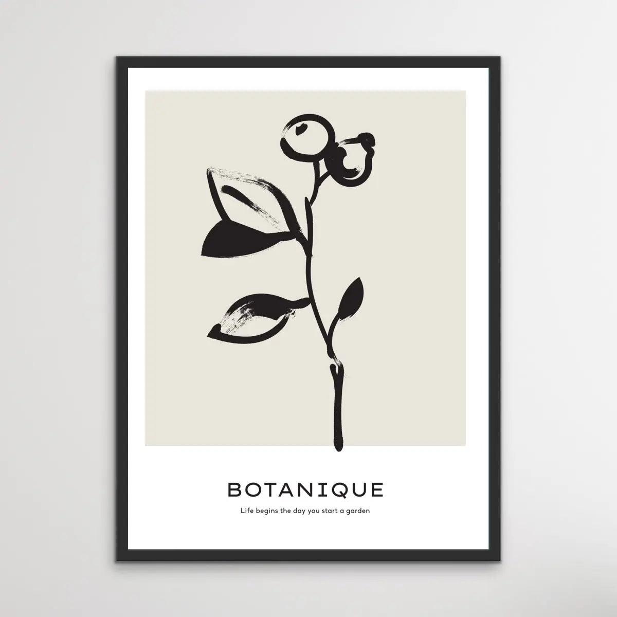 Life Begins The Day You Start A Garden -  Minimalist Black and White Botanique Line Classic Art Print - I Heart Wall Art