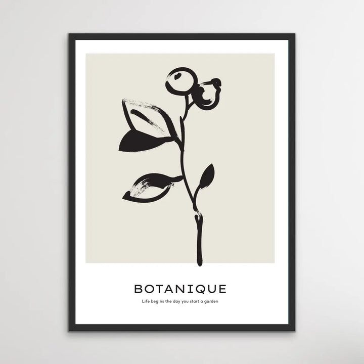 Life Begins The Day You Start A Garden -  Minimalist Black and White Botanique Line Classic Art Print - I Heart Wall Art