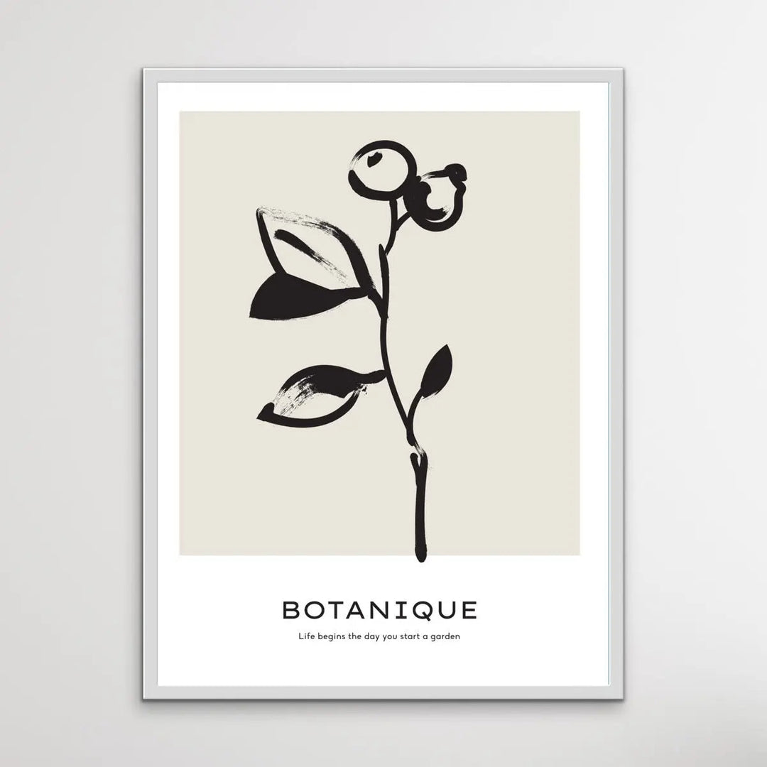 Life Begins The Day You Start A Garden -  Minimalist Black and White Botanique Line Classic Art Print - I Heart Wall Art