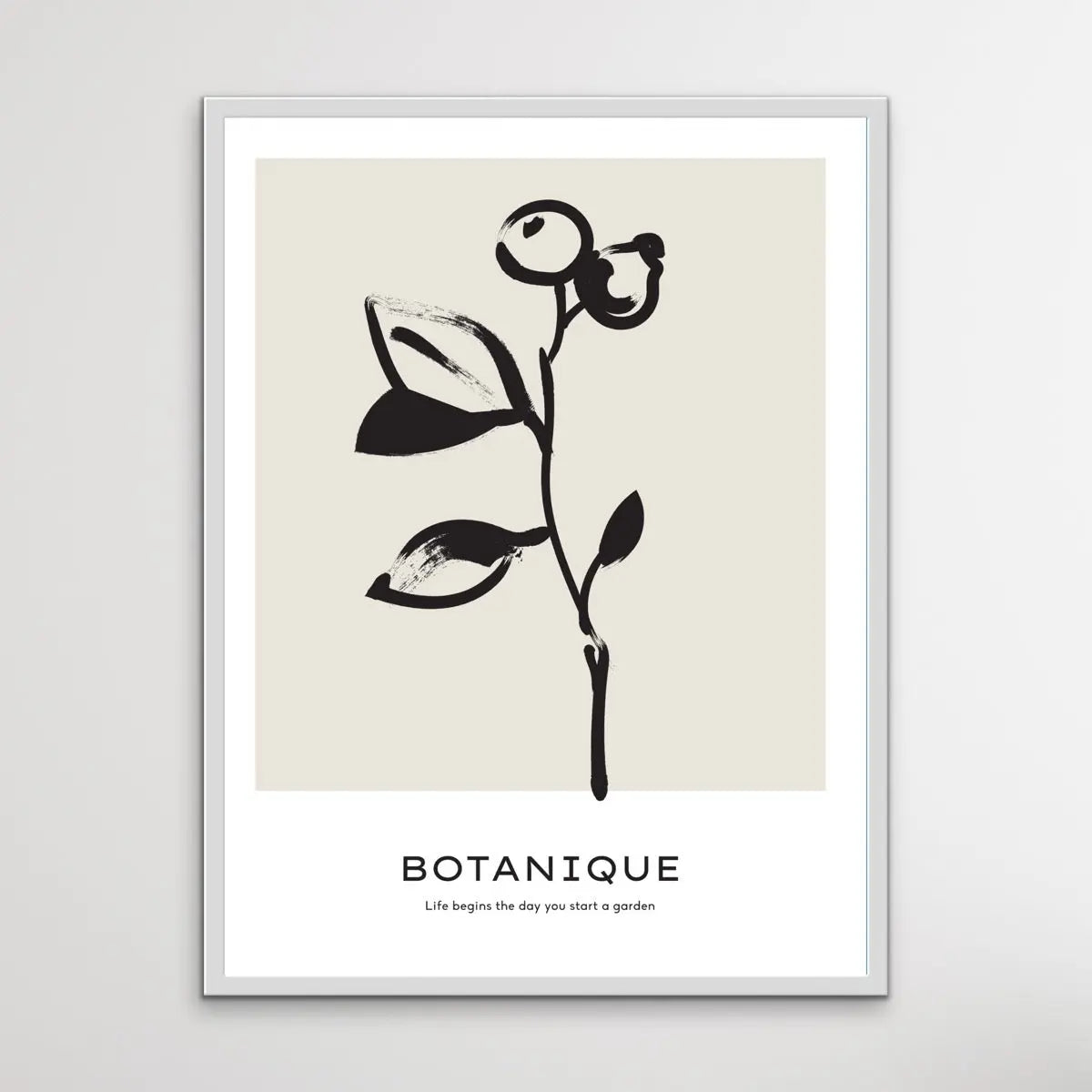 Life Begins The Day You Start A Garden -  Minimalist Black and White Botanique Line Classic Art Print - I Heart Wall Art