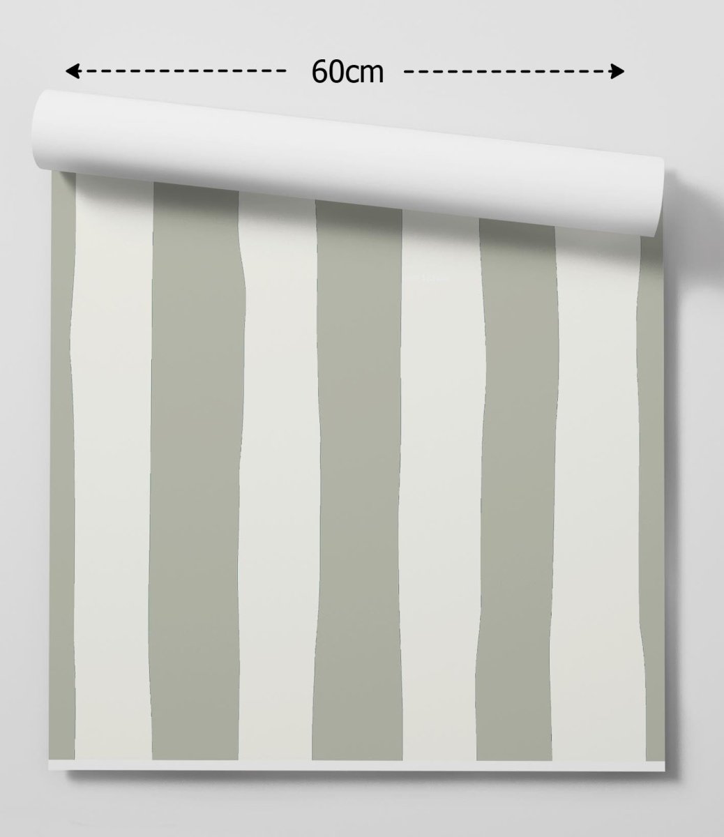 Light Olive Wavy Stripe Wallpaper - Quality Peel and Stick Adhesive Wallpaper - I Heart Wall Art - Poster Print, Canvas Print or Framed Art Print