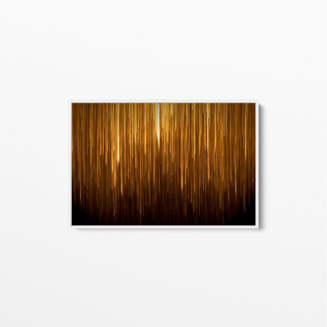 Light Strike -Abstract Gold Black Art Print Stretched Canvas Wall Art - I Heart Wall Art