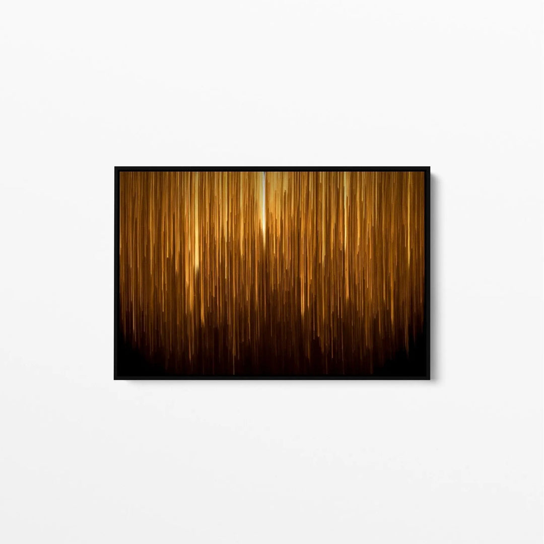 Light Strike -Abstract Gold Black Art Print Stretched Canvas Wall Art - I Heart Wall Art