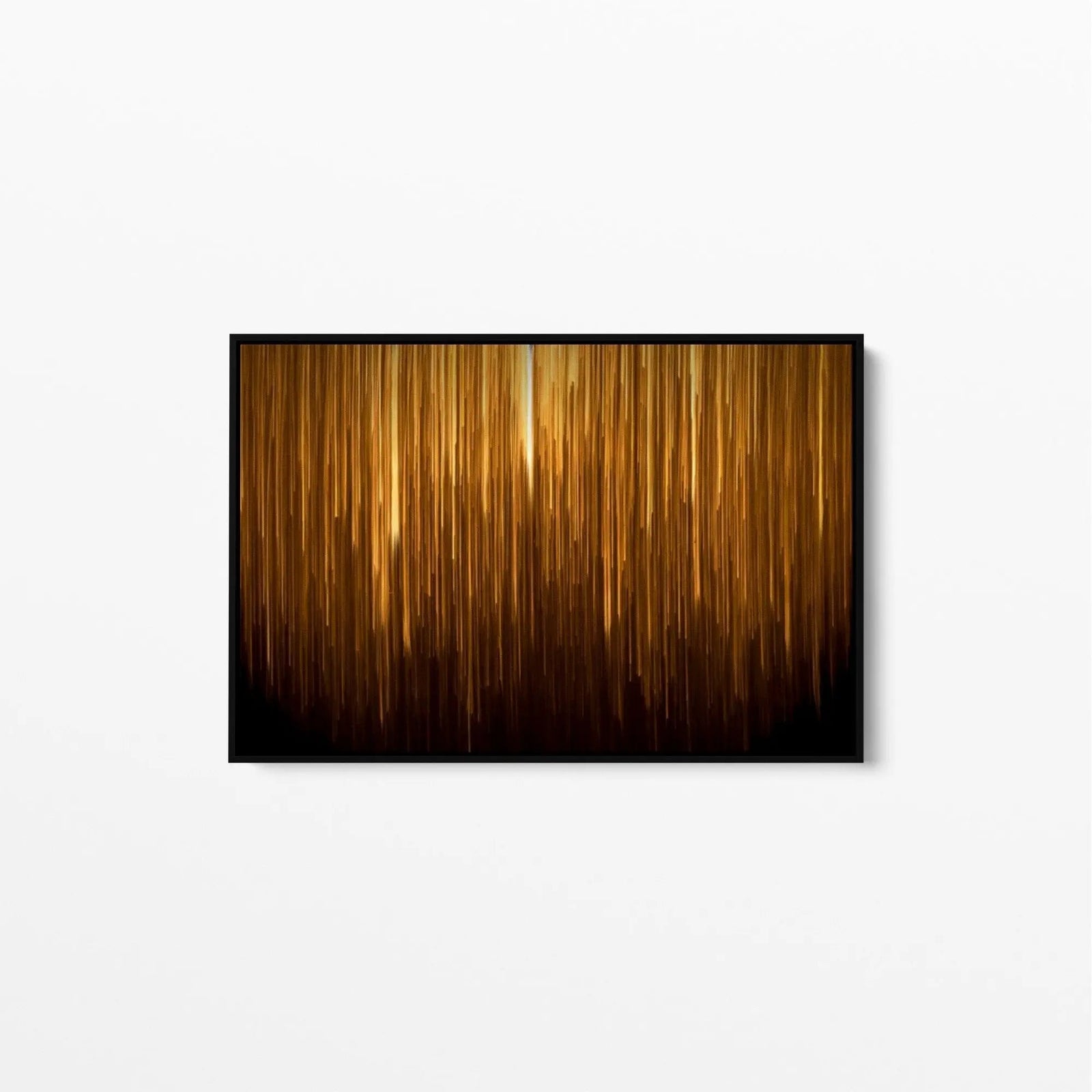 Light Strike -Abstract Gold Black Art Print Stretched Canvas Wall Art - I Heart Wall Art