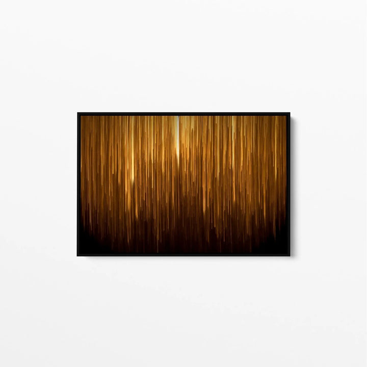 Light Strike -Abstract Gold Black Art Print Stretched Canvas Wall Art - I Heart Wall Art