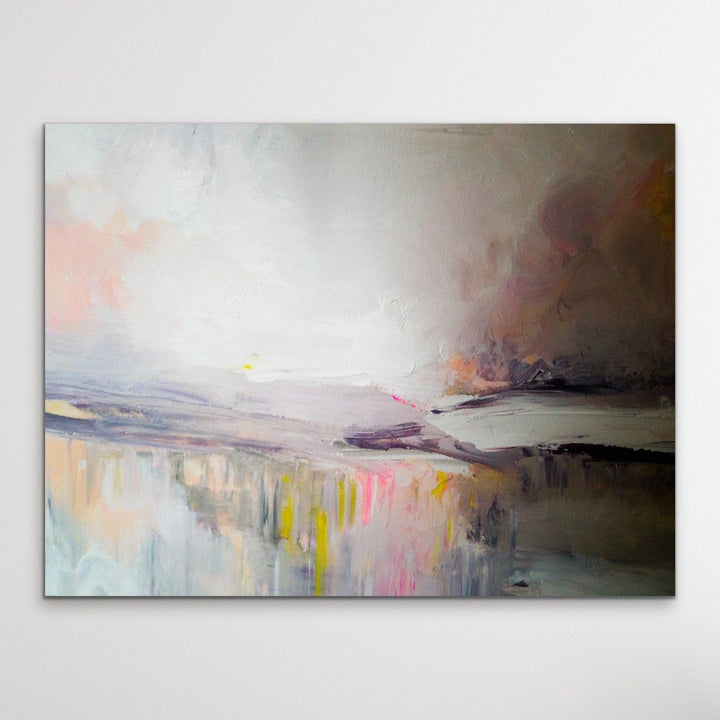 Lights Over The Bay - Pink and Purple Canvas or Paper print - I Heart Wall Art