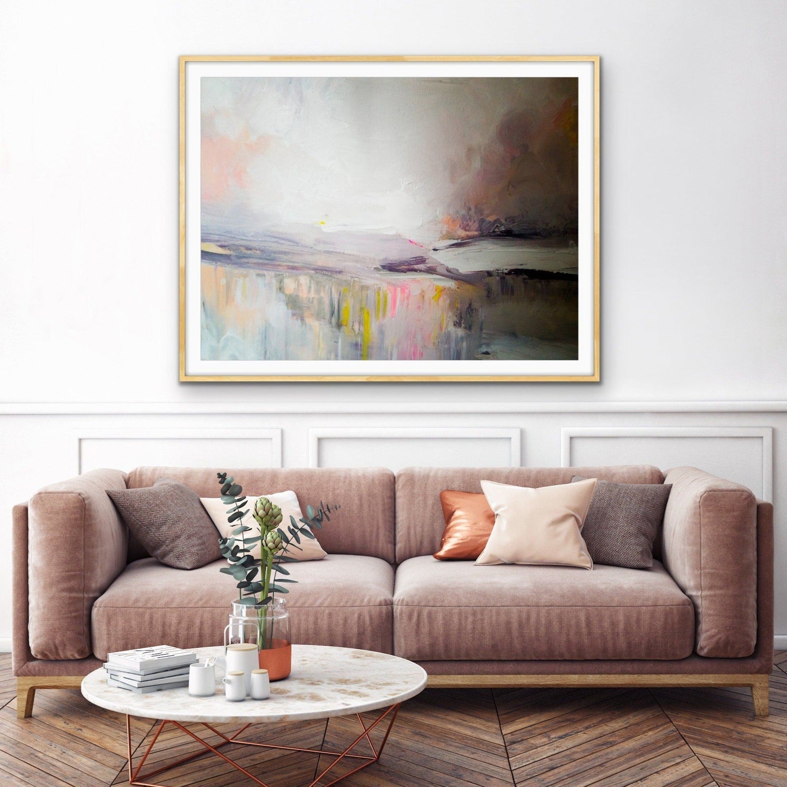 Lights Over The Bay - Pink and Purple Canvas or Paper print - I Heart Wall Art