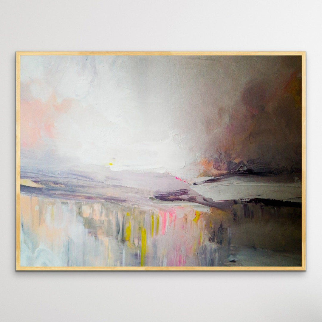 Lights Over The Bay - Pink and Purple Canvas or Paper print - I Heart Wall Art