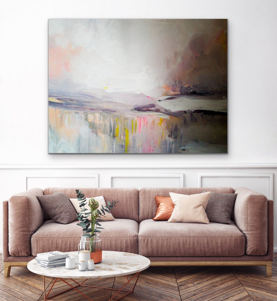 Lights Over The Bay - Pink and Purple Canvas or Paper print - I Heart Wall Art