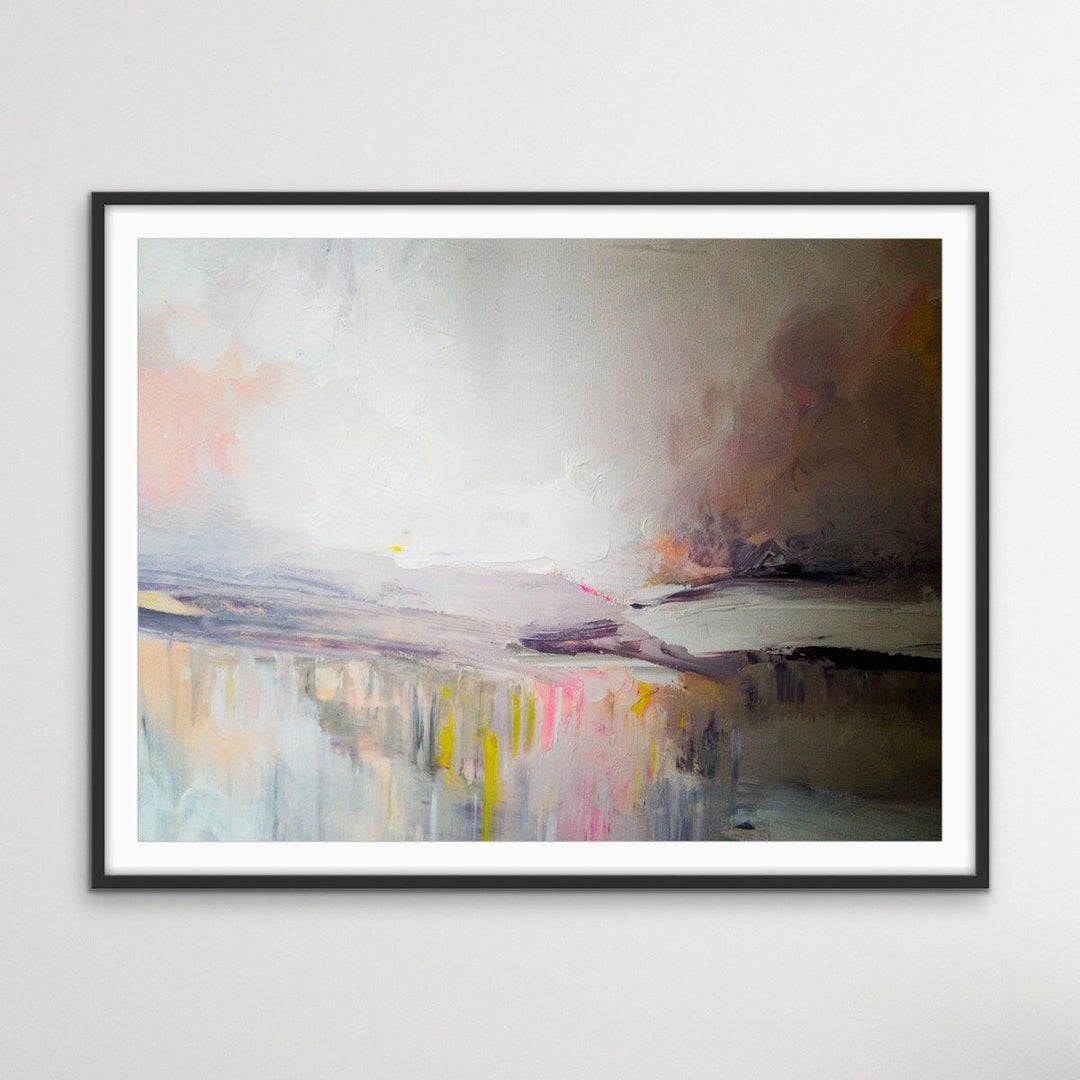 Lights Over The Bay - Pink and Purple Canvas or Paper print - I Heart Wall Art