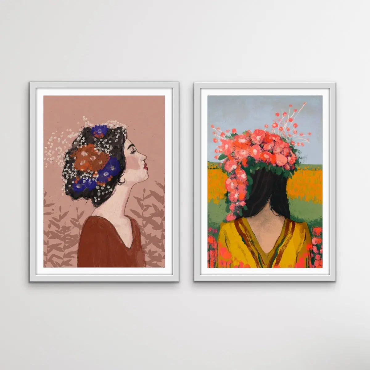 Like The First Day and Summer Night- Two Piece Illustrated Print Set by Treechild I Heart Wall Art Australia 