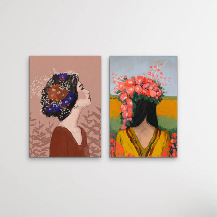 Like The First Day and Summer Night- Two Piece Illustrated Print Set by Treechild I Heart Wall Art Australia 