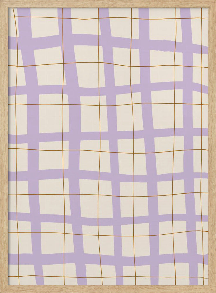 Lilac Grid - Stretched Canvas, Poster or Fine Art Print I Heart Wall Art