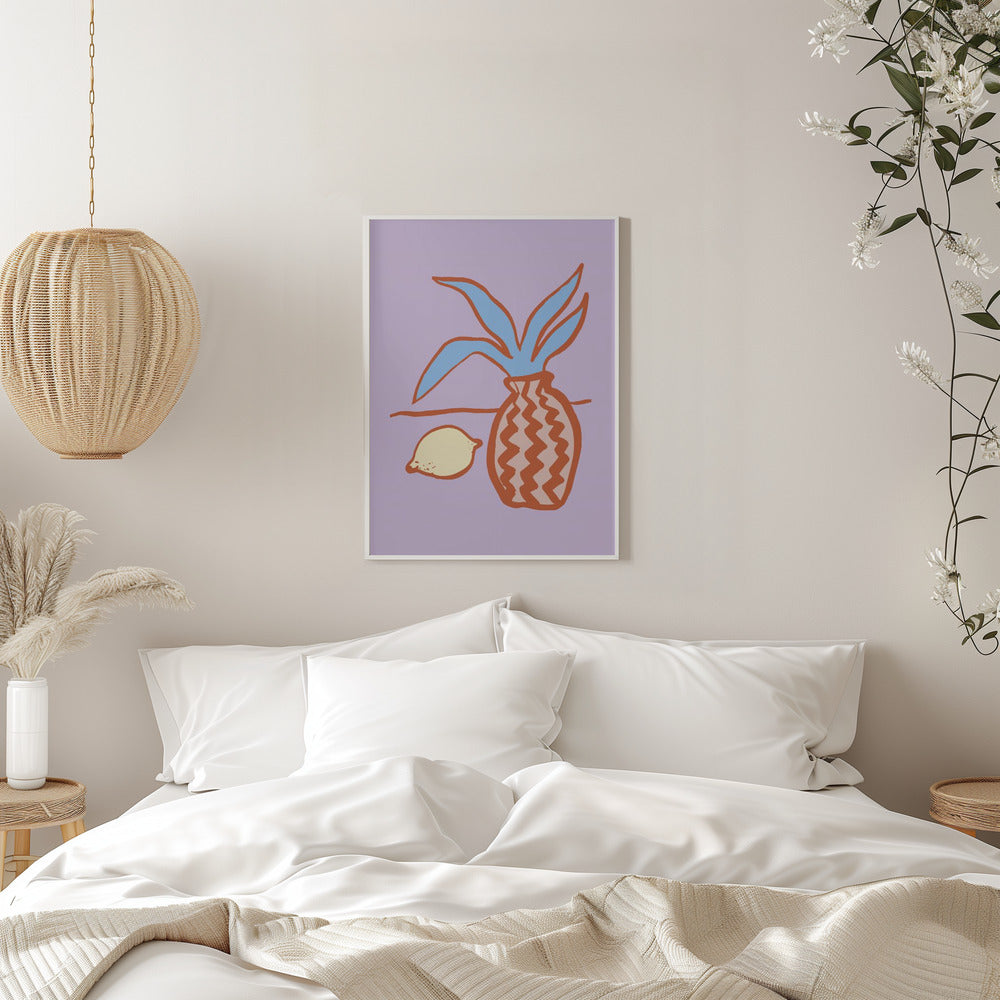 Lilac Lemon - Stretched Canvas, Poster or Fine Art Print I Heart Wall Art