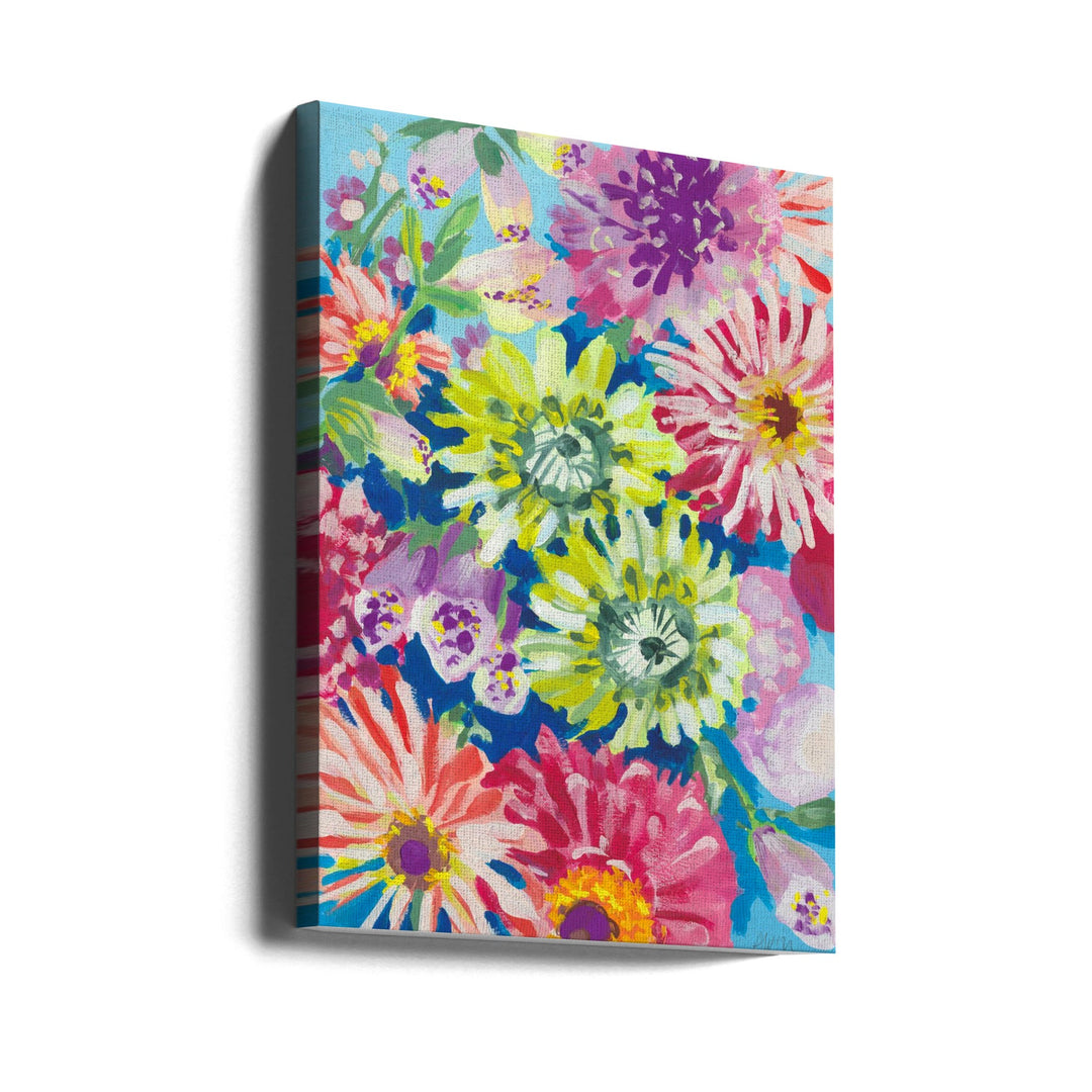 Lime Asters - Stretched Canvas, Poster or Fine Art Print I Heart Wall Art
