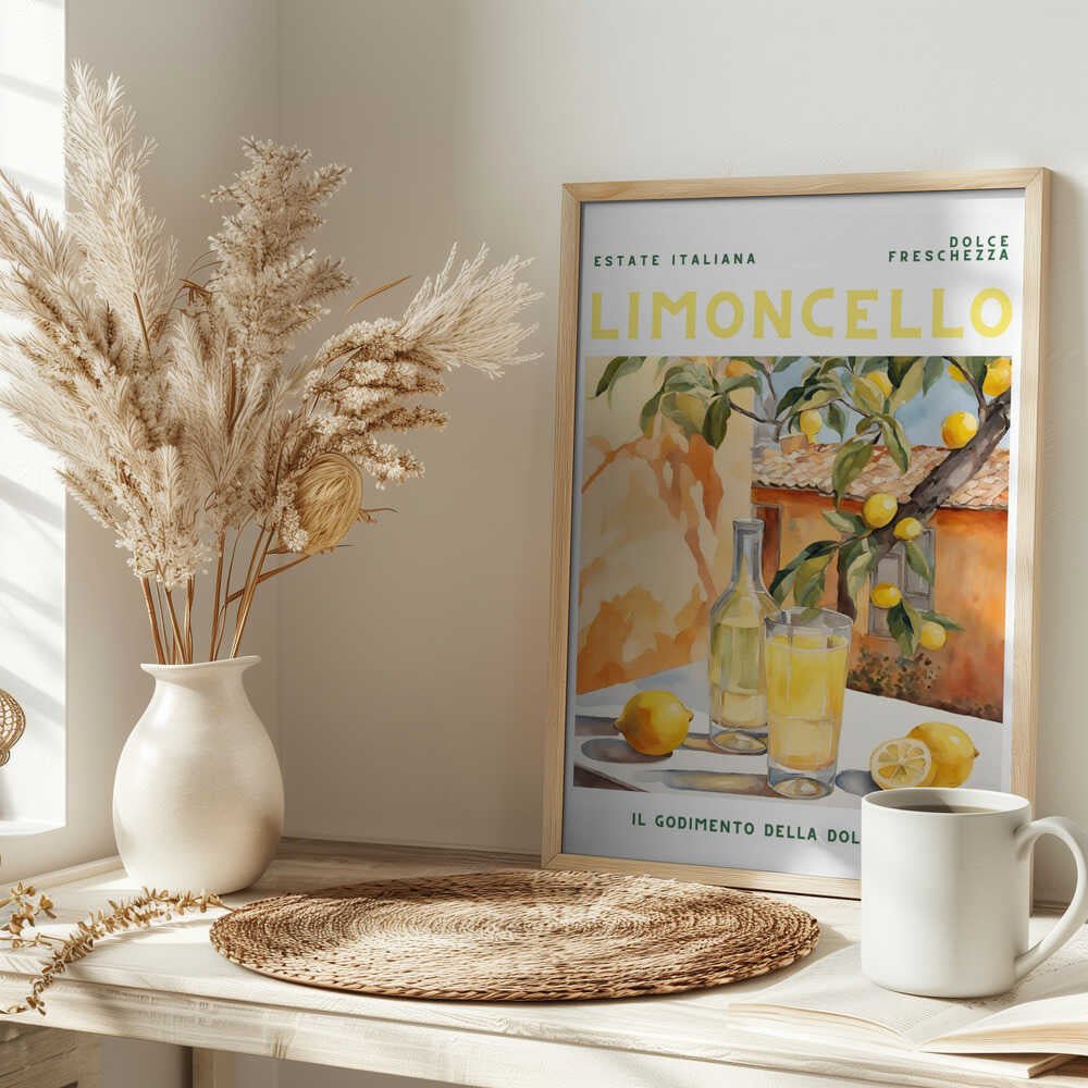 Limoncello, Aquarell, Fresh - Stretched Canvas, Poster or Fine Art Print - I Heart Wall Art - Poster Print, Canvas Print or Framed Art Print