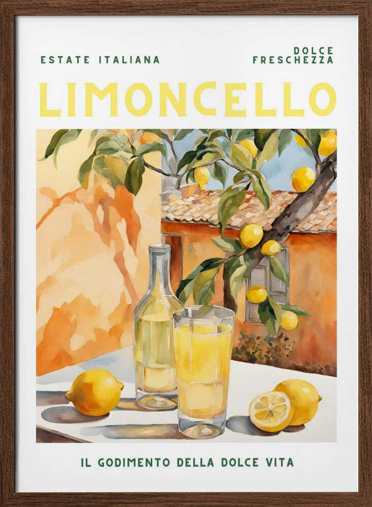 Limoncello, Aquarell, Fresh - Stretched Canvas, Poster or Fine Art Print - I Heart Wall Art - Poster Print, Canvas Print or Framed Art Print