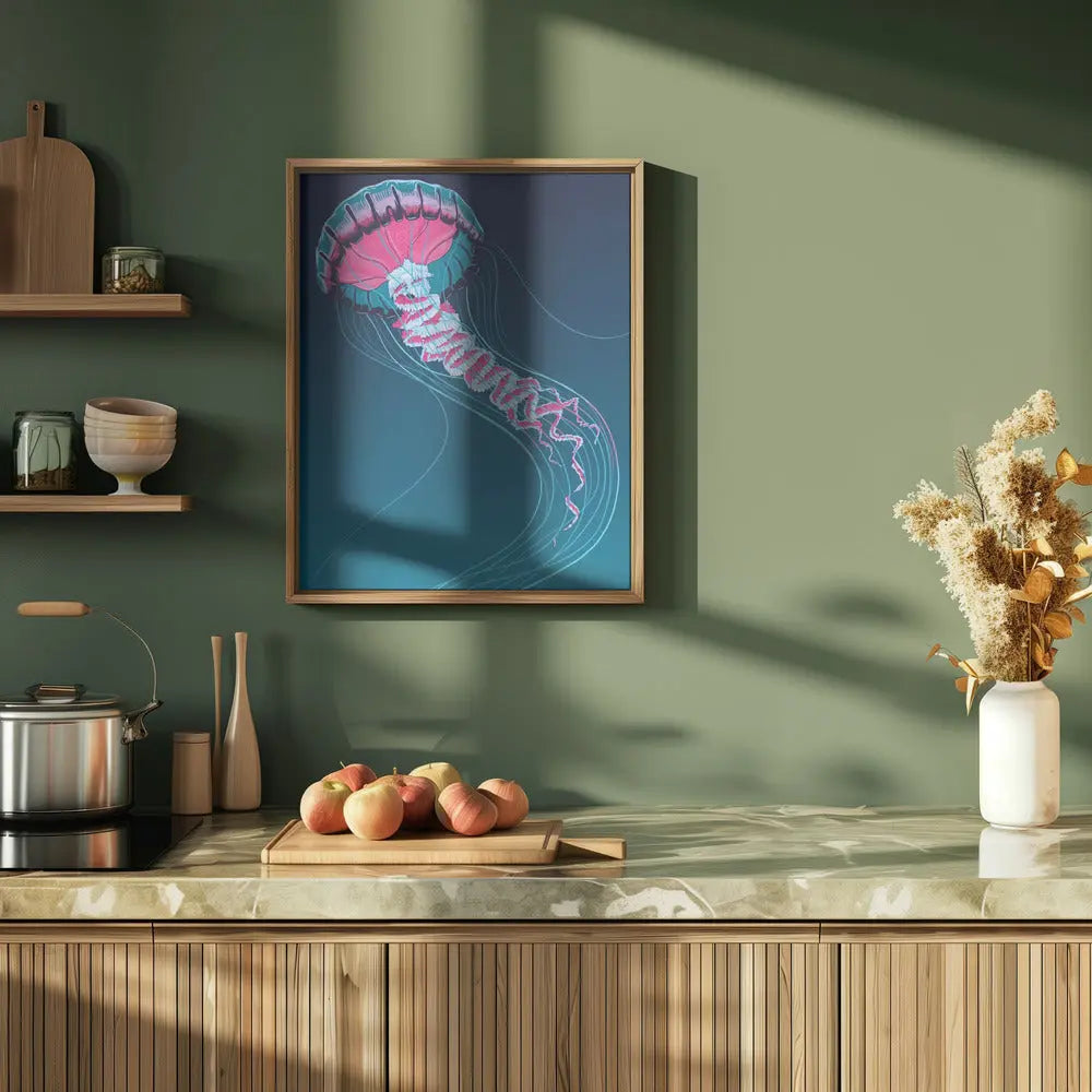 Lions Mane Jellyfish - Stretched Canvas, Poster or Fine Art Print I Heart Wall Art