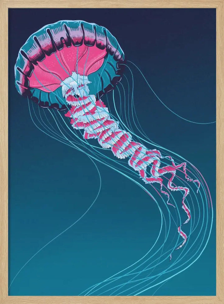 Lions Mane Jellyfish - Stretched Canvas, Poster or Fine Art Print I Heart Wall Art