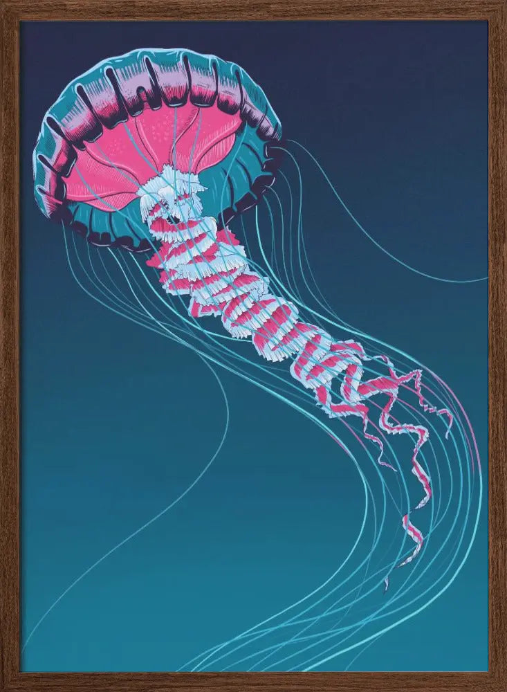 Lions Mane Jellyfish - Stretched Canvas, Poster or Fine Art Print I Heart Wall Art