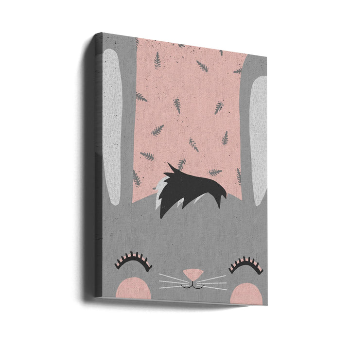 Little Bunny (pink) - Stretched Canvas, Poster or Fine Art Print I Heart Wall Art