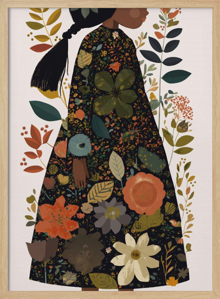 Little Flower Girl - Stretched Canvas, Poster or Fine Art Print I Heart Wall Art