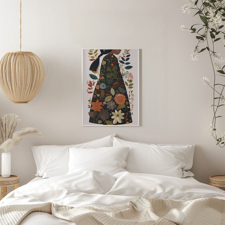 Little Flower Girl - Stretched Canvas, Poster or Fine Art Print I Heart Wall Art