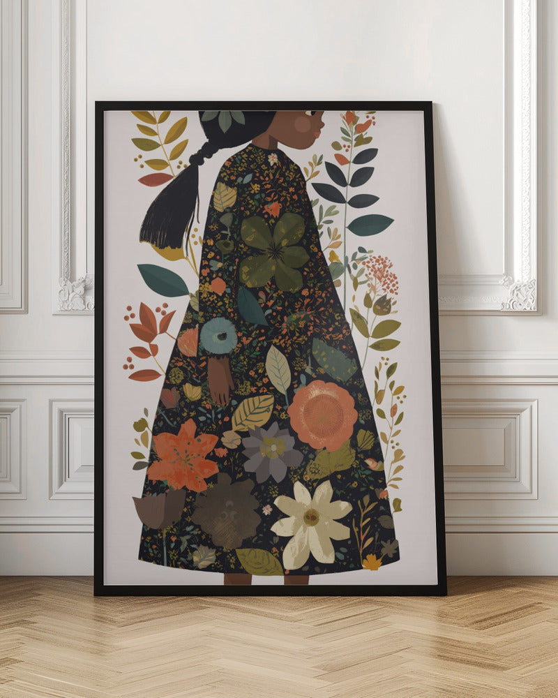 Little Flower Girl - Stretched Canvas, Poster or Fine Art Print I Heart Wall Art