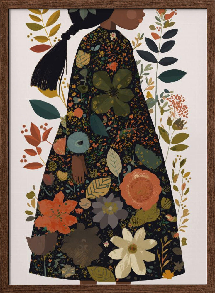 Little Flower Girl - Stretched Canvas, Poster or Fine Art Print I Heart Wall Art