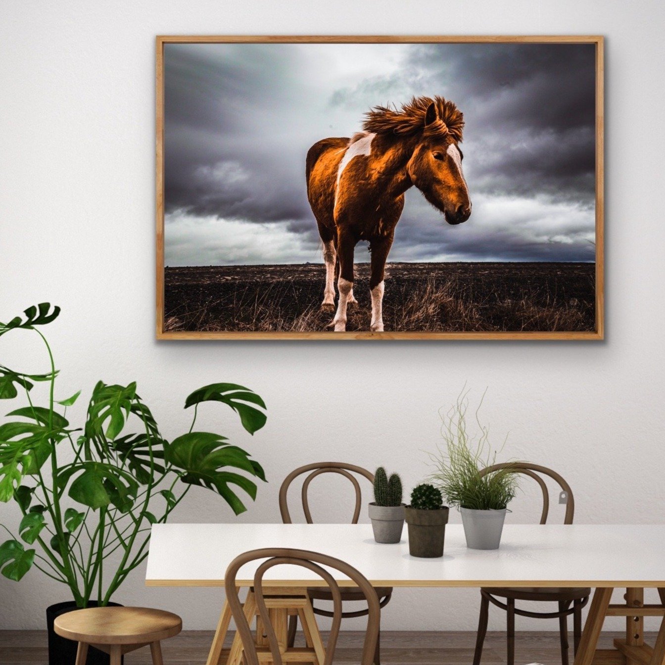 Little Pony - Wild Horse Landscape Framed Canvas Print Wall Art Print I Heart Wall Art Australia 
