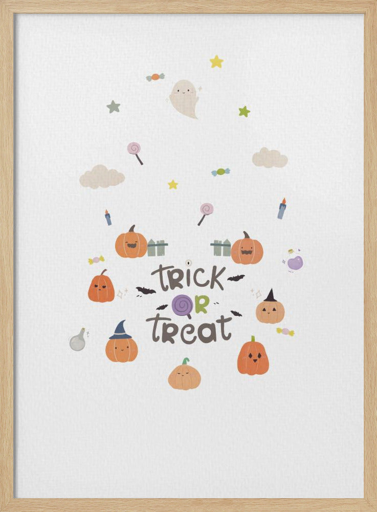 Little Pumpkin In the Halloween - Stretched Canvas, Poster or Fine Art Print I Heart Wall Art