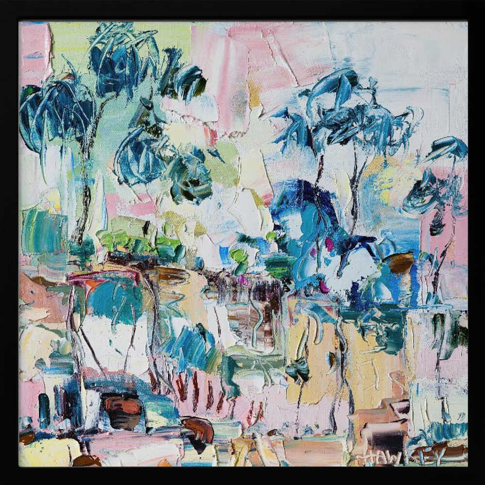Lively Cafe Abstract - Square Stretched Canvas, Poster or Fine Art Print by Angela Hawkey - I Heart Wall Art - Poster Print, Canvas Print or Framed Art Print