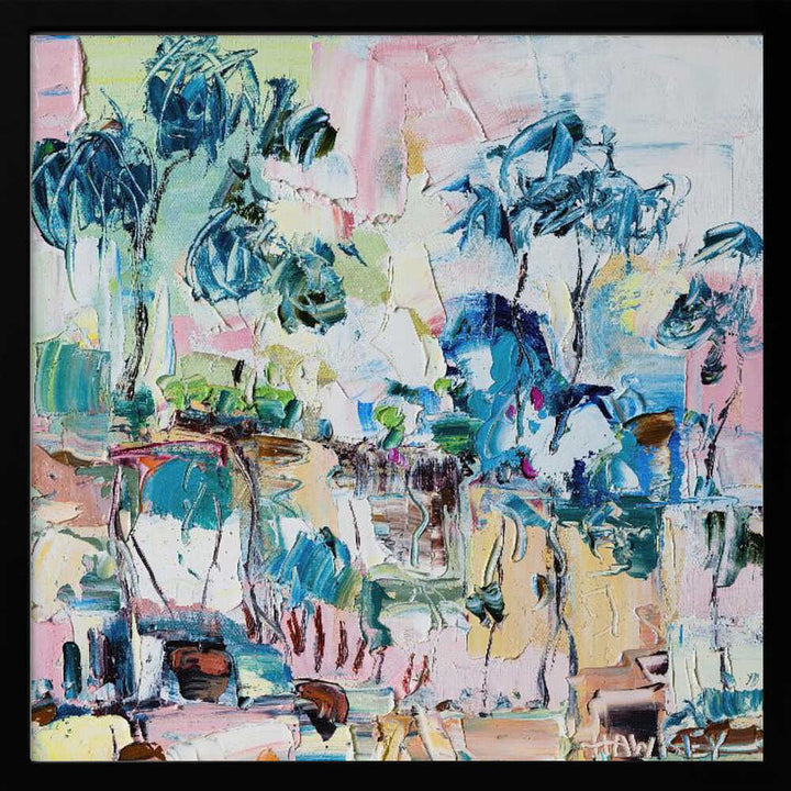Lively Cafe Abstract - Square Stretched Canvas, Poster or Fine Art Print by Angela Hawkey - I Heart Wall Art - Poster Print, Canvas Print or Framed Art Print