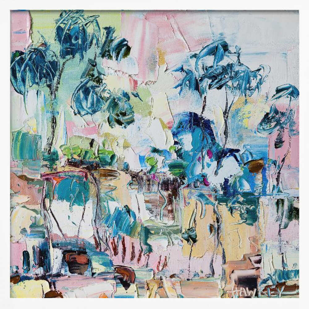 Lively Cafe Abstract - Square Stretched Canvas, Poster or Fine Art Print by Angela Hawkey - I Heart Wall Art - Poster Print, Canvas Print or Framed Art Print