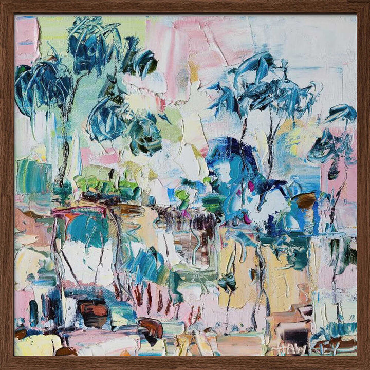 Lively Cafe Abstract - Square Stretched Canvas, Poster or Fine Art Print by Angela Hawkey - I Heart Wall Art - Poster Print, Canvas Print or Framed Art Print