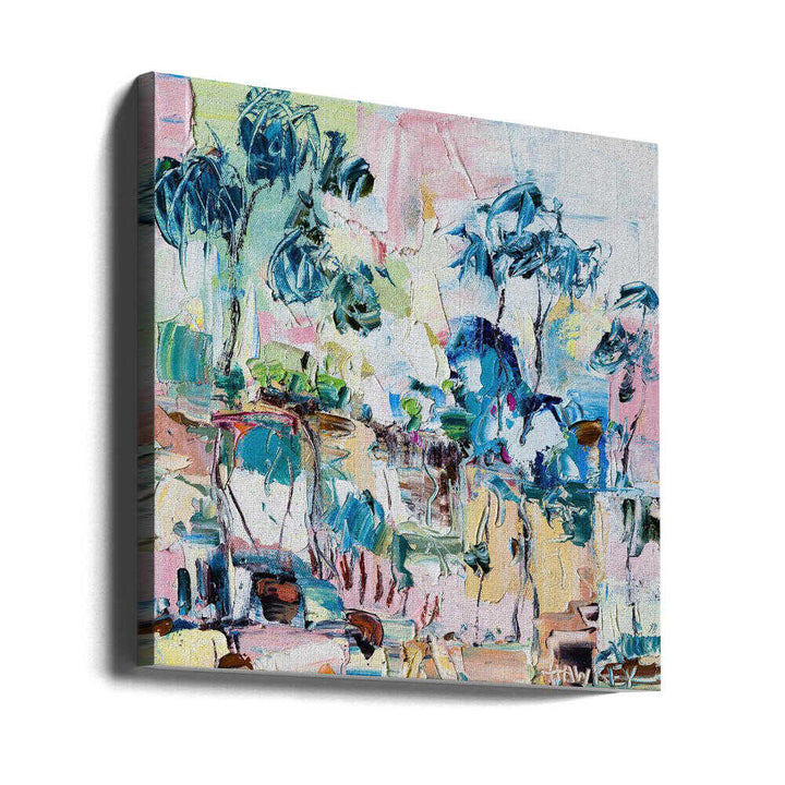 Lively Cafe Abstract - Square Stretched Canvas, Poster or Fine Art Print by Angela Hawkey - I Heart Wall Art - Poster Print, Canvas Print or Framed Art Print
