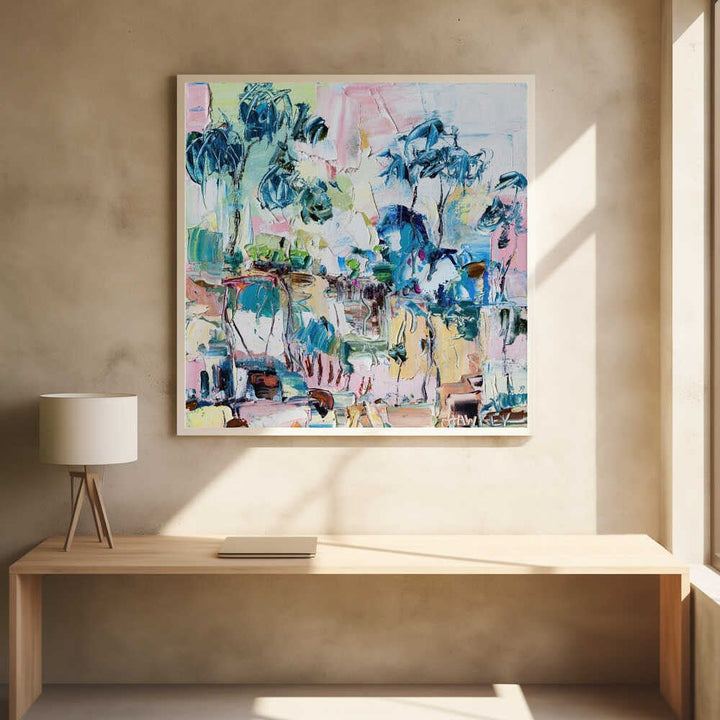 Lively Cafe Abstract - Square Stretched Canvas, Poster or Fine Art Print by Angela Hawkey - I Heart Wall Art - Poster Print, Canvas Print or Framed Art Print