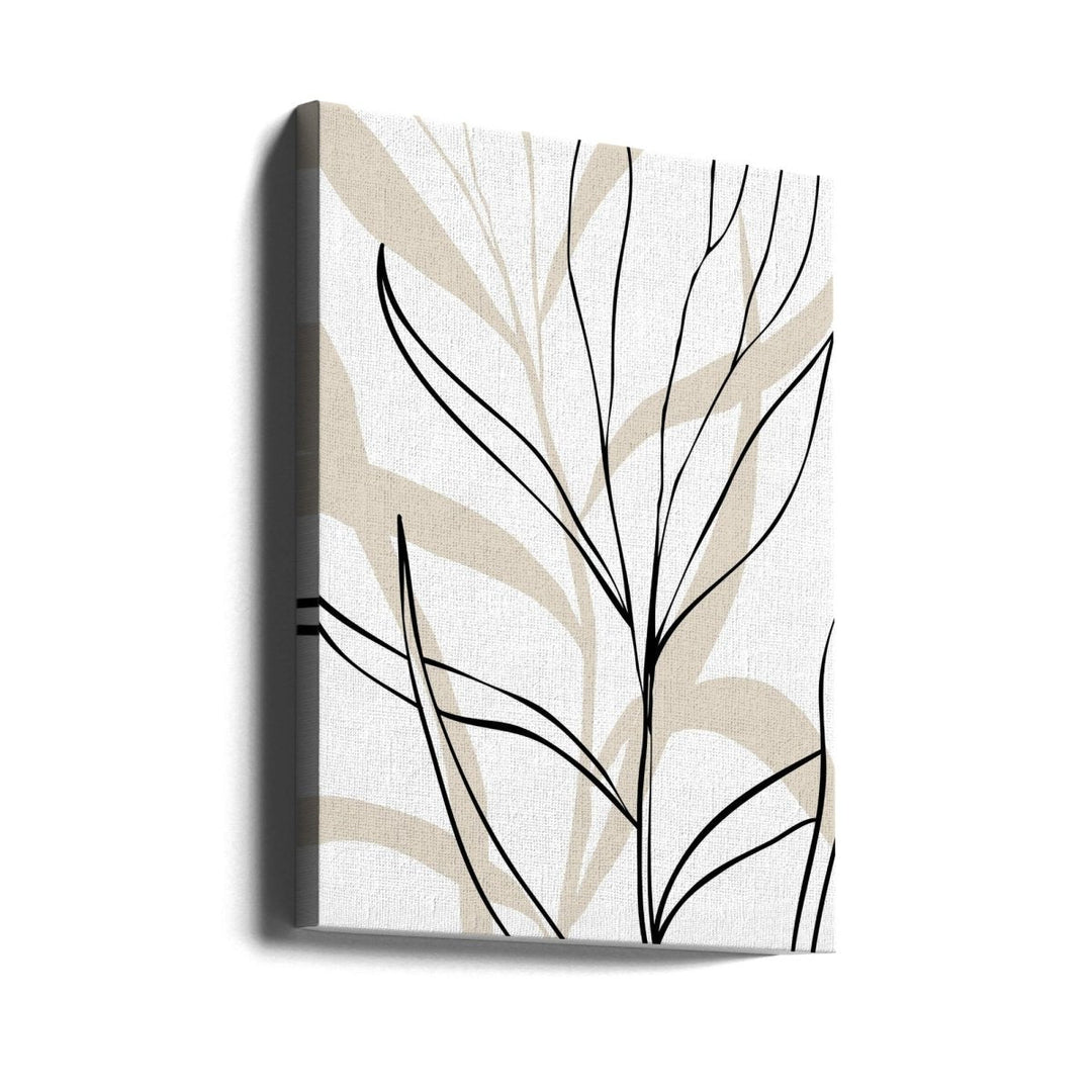 Lively Line Leaves - Stretched Canvas, Poster or Fine Art Print - I Heart Wall Art - Poster Print, Canvas Print or Framed Art Print