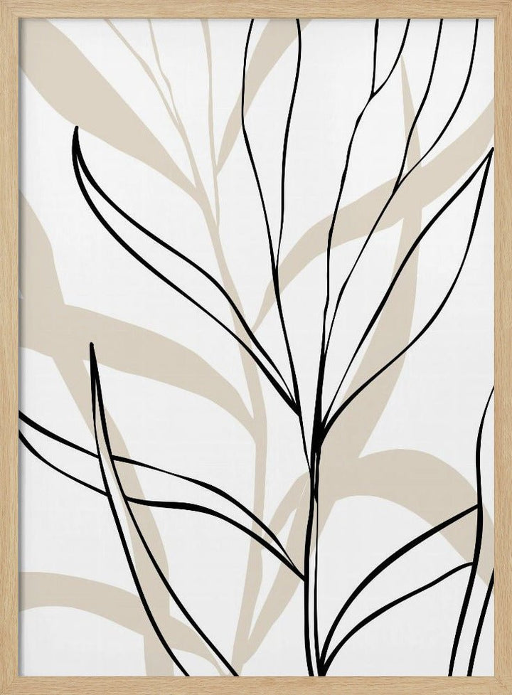 Lively Line Leaves - Stretched Canvas, Poster or Fine Art Print - I Heart Wall Art - Poster Print, Canvas Print or Framed Art Print