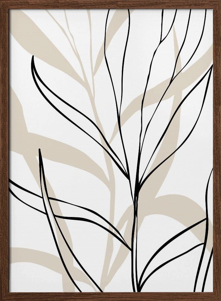 Lively Line Leaves - Stretched Canvas, Poster or Fine Art Print - I Heart Wall Art - Poster Print, Canvas Print or Framed Art Print