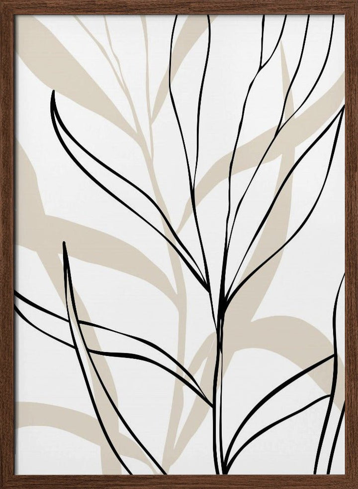 Lively Line Leaves - Stretched Canvas, Poster or Fine Art Print - I Heart Wall Art - Poster Print, Canvas Print or Framed Art Print