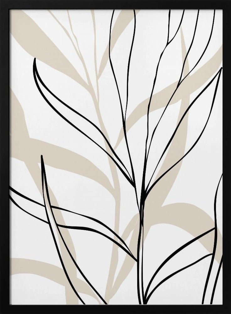 Lively Line Leaves - Stretched Canvas, Poster or Fine Art Print - I Heart Wall Art - Poster Print, Canvas Print or Framed Art Print