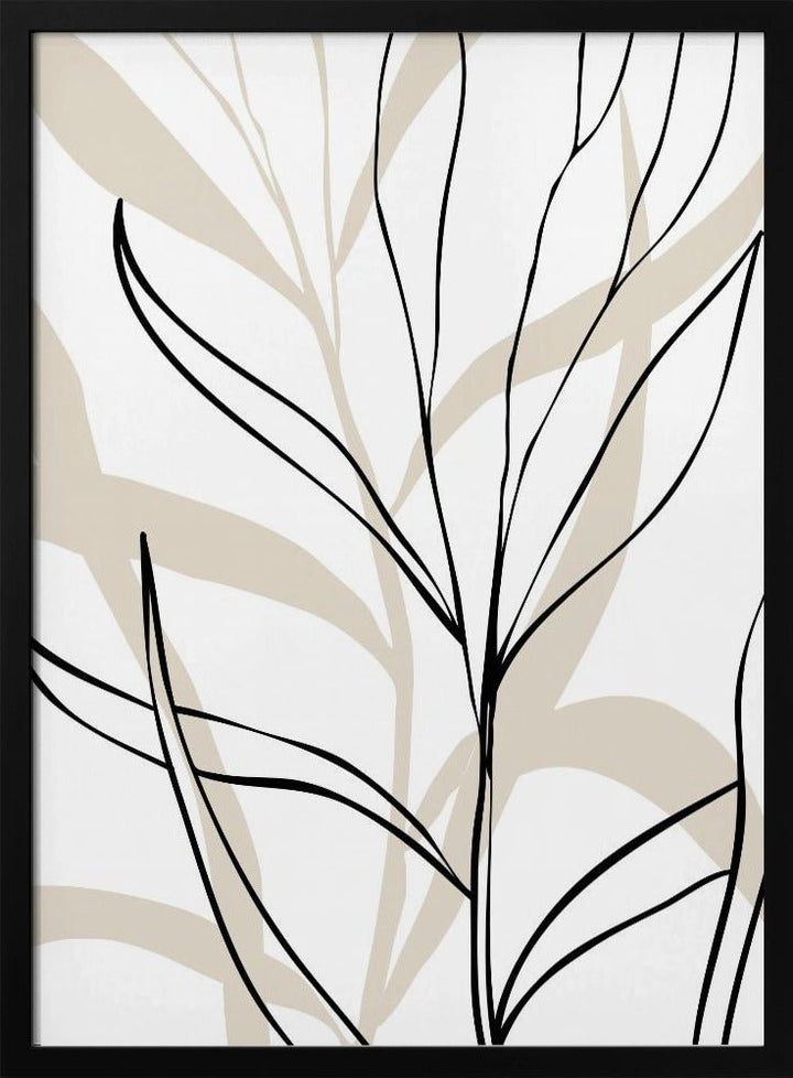 Lively Line Leaves - Stretched Canvas, Poster or Fine Art Print - I Heart Wall Art - Poster Print, Canvas Print or Framed Art Print