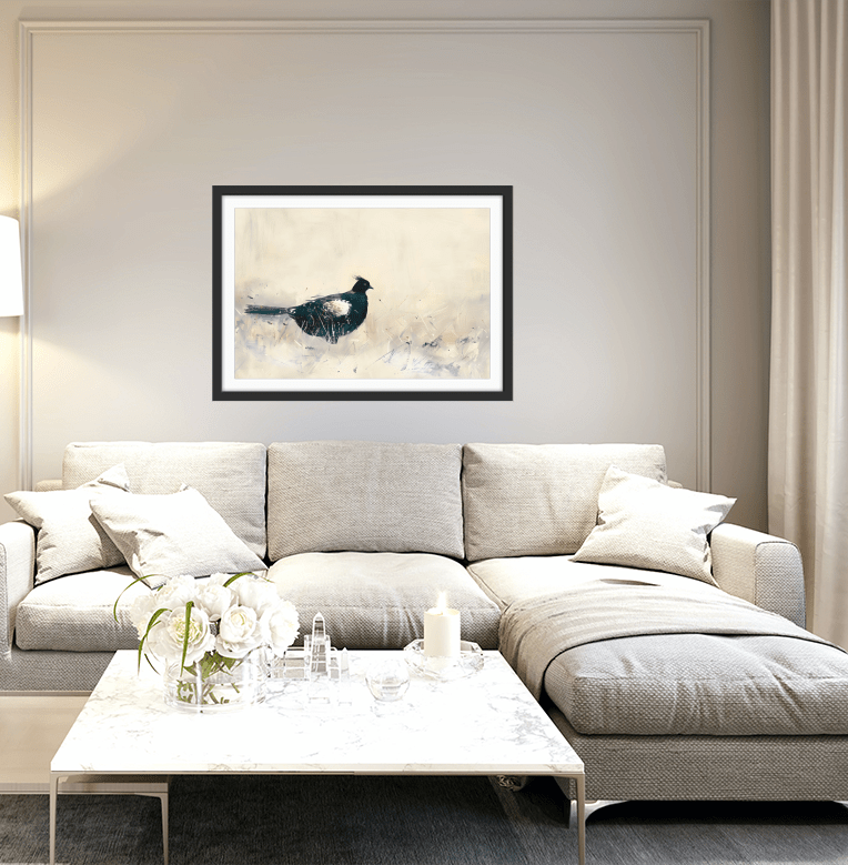Lonely Birdie - Vintage Blackbird Stretched Canvas or Wall Art Print - I Heart Wall Art - Poster Print, Canvas Print or Framed Art Print