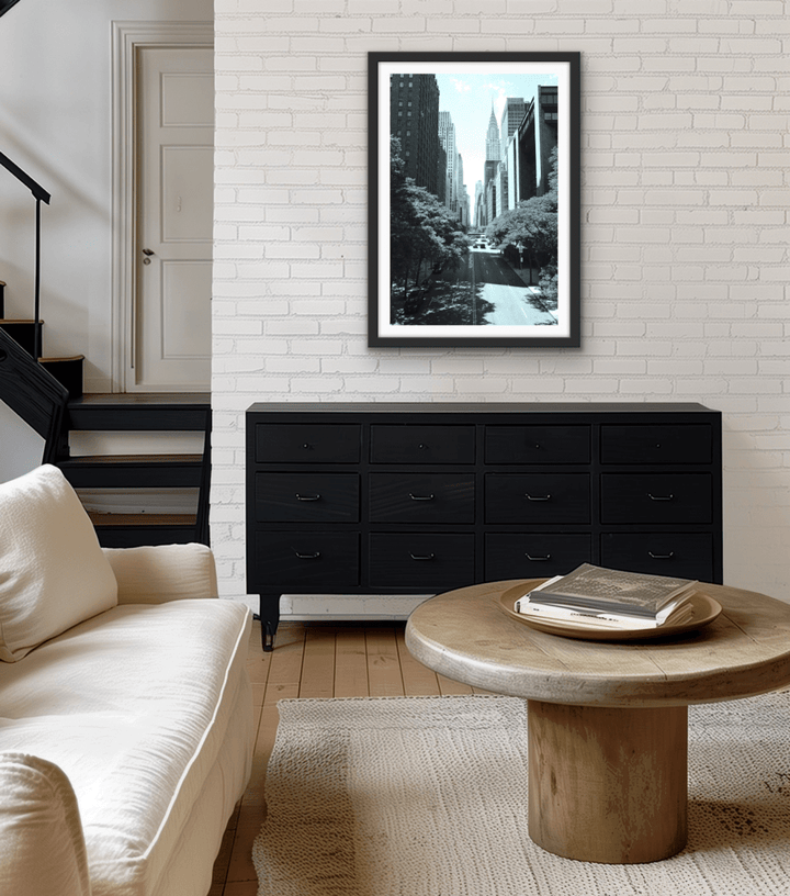 Look Down City Lane - Black and White Vintage Stretched Canvas or Fine Art Print - I Heart Wall Art - Poster Print, Canvas Print or Framed Art Print
